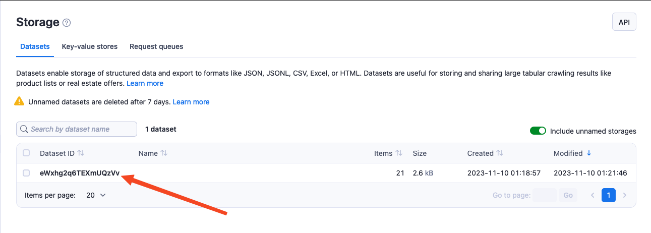 Datasets in app